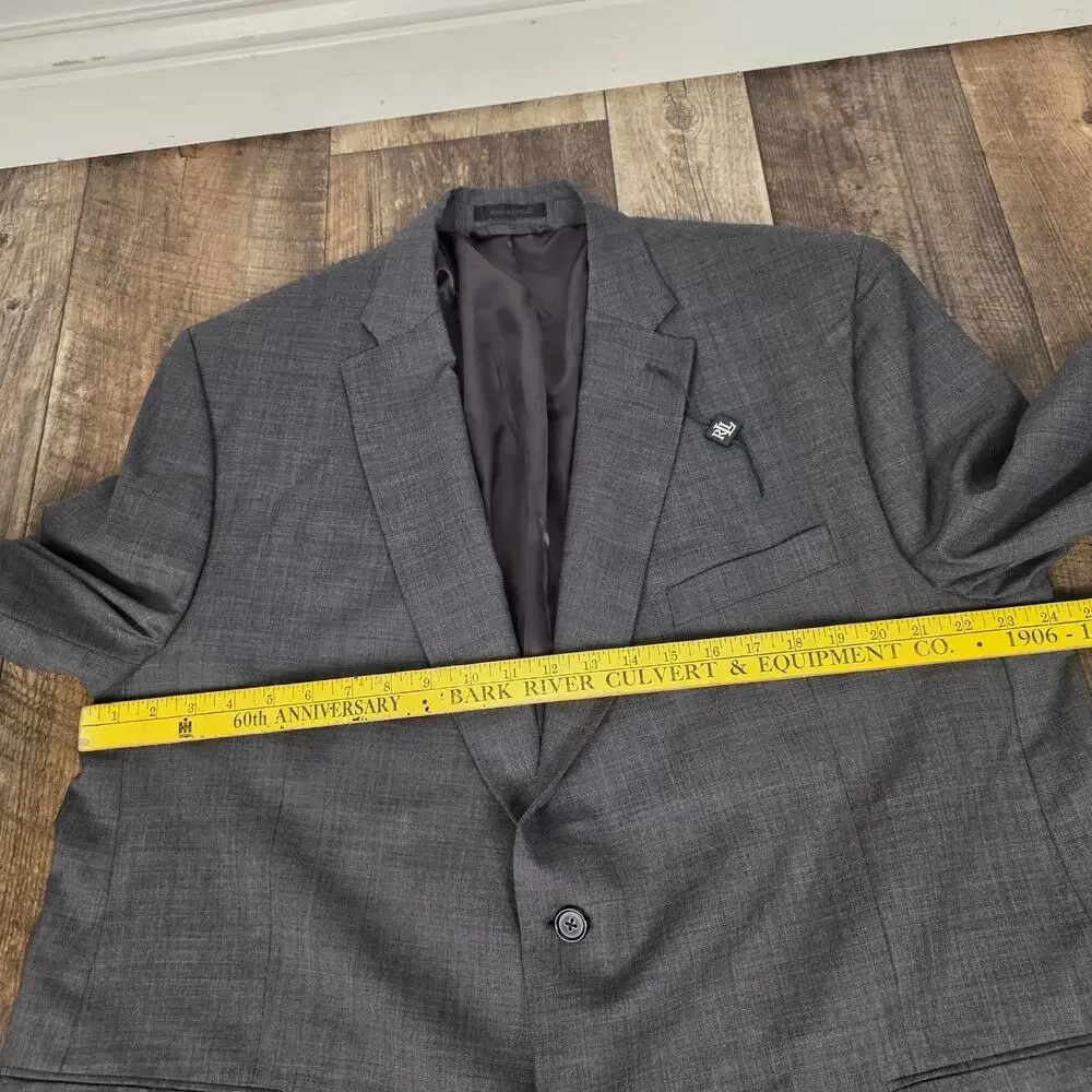 Lauren Ralph Lauren Wool Blazer Charcoal Gray Two Button Made in Canada Size 50R